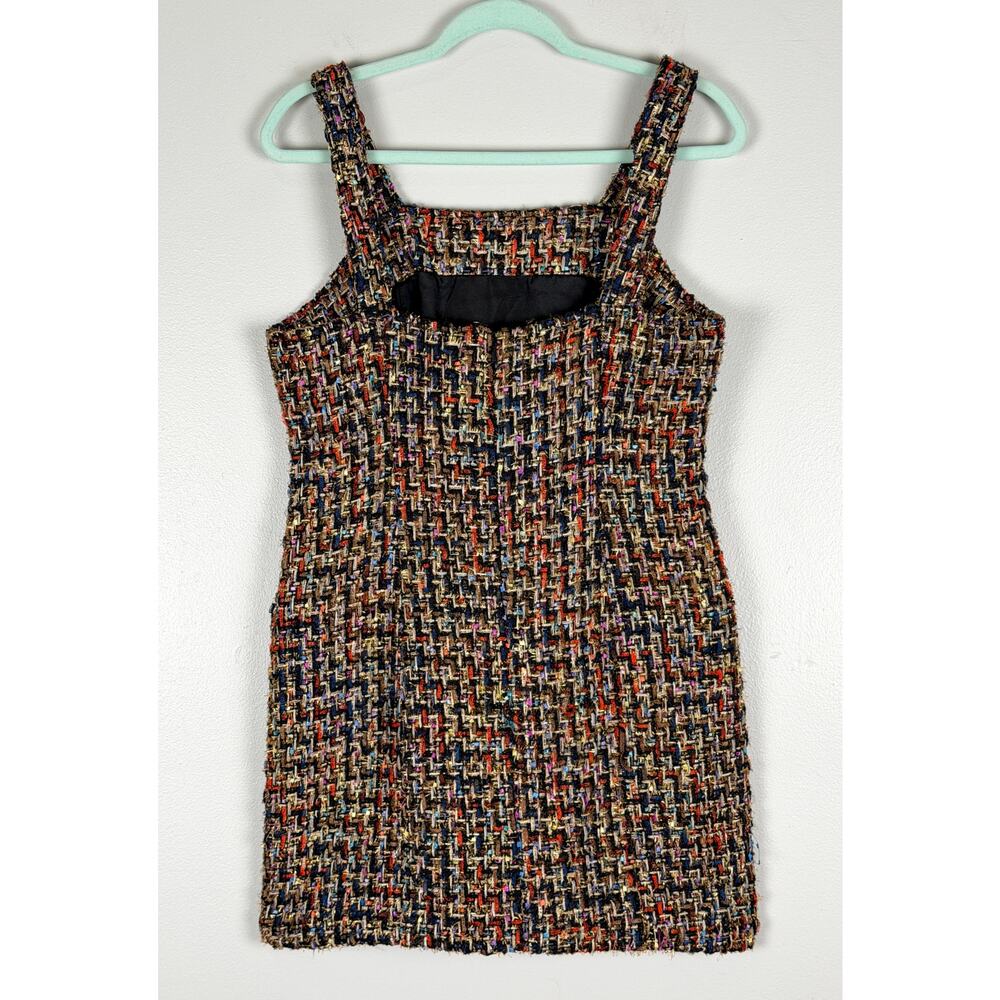NEW Anthropologie J.O.A. Shimmer Tweed Sheath Mini Dress Multicolor Large - Picture 11 of 15